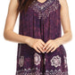 Sakkas Deja Embroidered Batik Scoop Neck Relaxed Fit Sleeveless Blouse