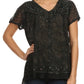 Sakkas Hope Embroidery And Seqiun Accents Summer Blouse