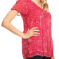 Sakkas Hope Embroidery And Seqiun Accents Summer Blouse