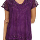 Sakkas Hope Embroidery And Seqiun Accents Summer Blouse