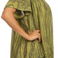 Sakkas Elaine Embroidered Batik Scoop Neck Relaxed Fit Flutter Sleeve Blouse