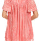 Sakkas Elaine Embroidered Batik Scoop Neck Relaxed Fit Flutter Sleeve Blouse