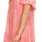 Sakkas Elaine Embroidered Batik Scoop Neck Relaxed Fit Flutter Sleeve Blouse
