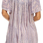 Sakkas Elaine Embroidered Batik Scoop Neck Relaxed Fit Flutter Sleeve Blouse