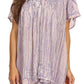 Sakkas Elaine Embroidered Batik Scoop Neck Relaxed Fit Flutter Sleeve Blouse