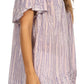 Sakkas Elaine Embroidered Batik Scoop Neck Relaxed Fit Flutter Sleeve Blouse