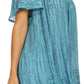 Sakkas Elaine Embroidered Batik Scoop Neck Relaxed Fit Flutter Sleeve Blouse