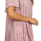 Sakkas Elaine Embroidered Batik Scoop Neck Relaxed Fit Flutter Sleeve Blouse