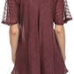 Sakkas Ellie Sequin Embroidered Cap Sleeve Scoop Neck Relaxed Fit Blouse