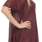Sakkas Ellie Sequin Embroidered Cap Sleeve Scoop Neck Relaxed Fit Blouse