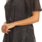Sakkas Ellie Sequin Embroidered Cap Sleeve Scoop Neck Relaxed Fit Blouse