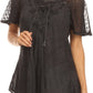 Sakkas Ellie Sequin Embroidered Cap Sleeve Scoop Neck Relaxed Fit Blouse