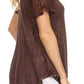Sakkas Ellie Sequin Embroidered Cap Sleeve Scoop Neck Relaxed Fit Blouse