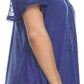 Sakkas Ellie Sequin Embroidered Cap Sleeve Scoop Neck Relaxed Fit Blouse