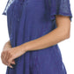 Sakkas Ellie Sequin Embroidered Cap Sleeve Scoop Neck Relaxed Fit Blouse