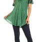 Sakkas Ellie Sequin Embroidered Cap Sleeve Scoop Neck Relaxed Fit Blouse