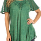 Sakkas Ellie Sequin Embroidered Cap Sleeve Scoop Neck Relaxed Fit Blouse