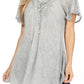 Sakkas Ellie Sequin Embroidered Cap Sleeve Scoop Neck Relaxed Fit Blouse