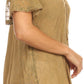 Sakkas Ellie Sequin Embroidered Cap Sleeve Scoop Neck Relaxed Fit Blouse