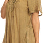 Sakkas Ellie Sequin Embroidered Cap Sleeve Scoop Neck Relaxed Fit Blouse