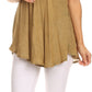 Sakkas Ellie Sequin Embroidered Cap Sleeve Scoop Neck Relaxed Fit Blouse