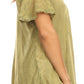 Sakkas Ellie Sequin Embroidered Cap Sleeve Scoop Neck Relaxed Fit Blouse