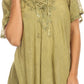 Sakkas Ellie Sequin Embroidered Cap Sleeve Scoop Neck Relaxed Fit Blouse