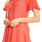 Sakkas Ellie Sequin Embroidered Cap Sleeve Scoop Neck Relaxed Fit Blouse