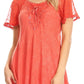 Sakkas Ellie Sequin Embroidered Cap Sleeve Scoop Neck Relaxed Fit Blouse