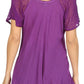 Sakkas Ellie Sequin Embroidered Cap Sleeve Scoop Neck Relaxed Fit Blouse