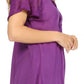 Sakkas Ellie Sequin Embroidered Cap Sleeve Scoop Neck Relaxed Fit Blouse