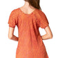 Sakkas Ellie Sequin Embroidered Cap Sleeve Scoop Neck Relaxed Fit Blouse