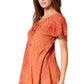 Sakkas Ellie Sequin Embroidered Cap Sleeve Scoop Neck Relaxed Fit Blouse