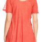 Sakkas Ellie Sequin Embroidered Cap Sleeve Scoop Neck Relaxed Fit Blouse