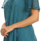 Sakkas Ellie Sequin Embroidered Cap Sleeve Scoop Neck Relaxed Fit Blouse