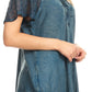 Sakkas Ellie Sequin Embroidered Cap Sleeve Scoop Neck Relaxed Fit Blouse