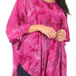 Sakkas Cleeo Long Wide Tie Dye Lace Embroidered Sequin Poncho Blouse Top Cover Up