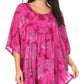 Sakkas Cleeo Long Wide Tie Dye Lace Embroidered Sequin Poncho Blouse Top Cover Up