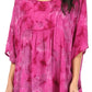 Sakkas Cleeo Long Wide Tie Dye Lace Embroidered Sequin Poncho Blouse Top Cover Up