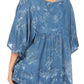 Sakkas Cleeo Long Wide Tie Dye Lace Embroidered Sequin Poncho Blouse Top Cover Up