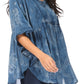 Sakkas Cleeo Long Wide Tie Dye Lace Embroidered Sequin Poncho Blouse Top Cover Up
