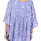 Sakkas Cleeo Long Wide Tie Dye Lace Embroidered Sequin Poncho Blouse Top Cover Up