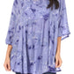 Sakkas Cleeo Long Wide Tie Dye Lace Embroidered Sequin Poncho Blouse Top Cover Up