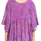 Sakkas Cleeo Long Wide Tie Dye Lace Embroidered Sequin Poncho Blouse Top Cover Up