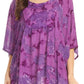 Sakkas Cleeo Long Wide Tie Dye Lace Embroidered Sequin Poncho Blouse Top Cover Up