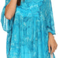 Sakkas Cleeo Long Wide Tie Dye Lace Embroidered Sequin Poncho Blouse Top Cover Up