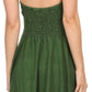 Sakkas Jia Stonewashed Embroidered Handkerchief Hem Halter Dress With Beads