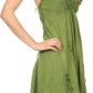 Sakkas Jia Stonewashed Embroidered Handkerchief Hem Halter Dress With Beads