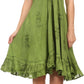 Sakkas Jia Stonewashed Embroidered Handkerchief Hem Halter Dress With Beads