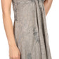 Sakkas Jia Stonewashed Embroidered Handkerchief Hem Halter Dress With Beads